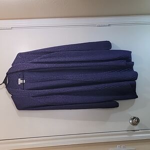 Chico's Women's Long Cardigan Dark Blue With Purple Accent Size 16